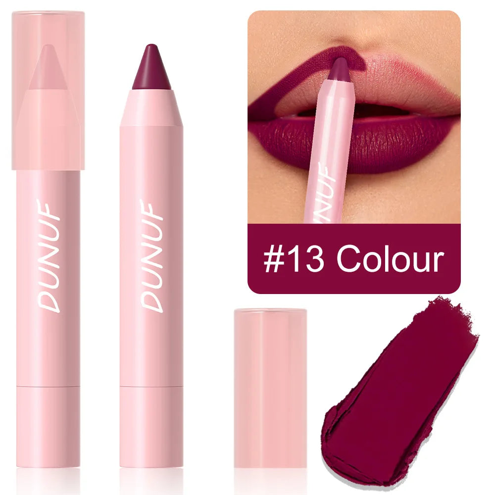 Waterproof Lip Liner & Lipstick Pencil – 18 Shades, Matte Long-Lasting
