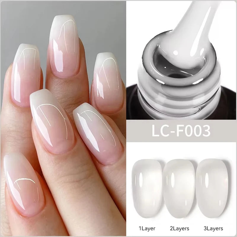 LILYCUTE 15ML Quick Extension Gel Nail Polish Milky White Clear Pink Color French Manicure Finger Prolong Nail Hard Gel Varnish