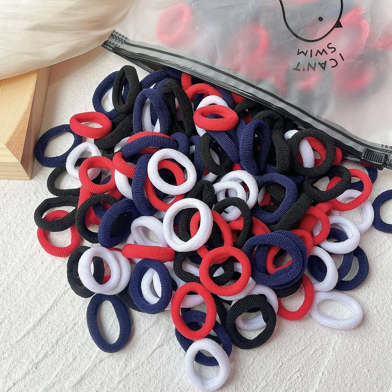 50PCS/Set Women Girls Basic Hair Bands  Simple Solid Colors Elastic Headband Hair Ropes Ties Hair Accessories Ponytail Holder