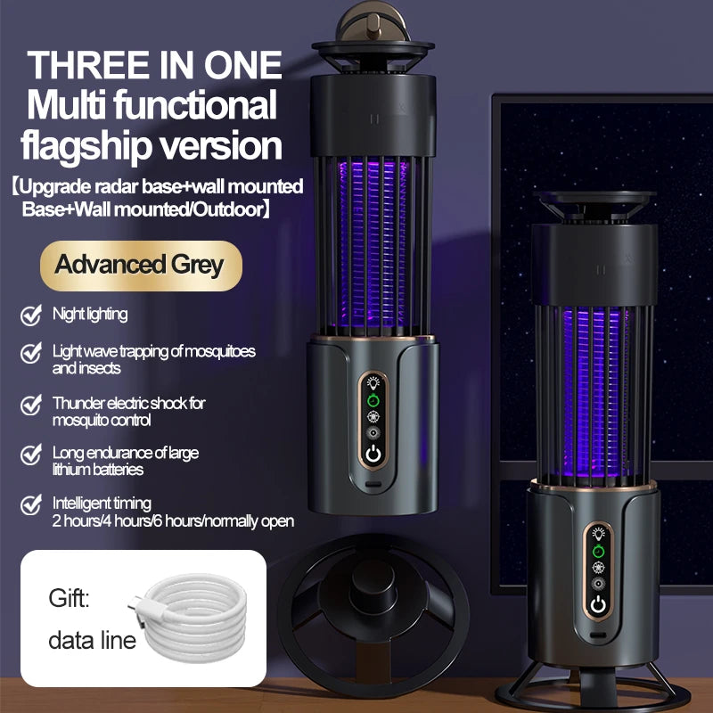 Insect Fly Trap Mosquito Killer Lamp Camping Lantern Usb Timing Electric Mosquito Swatter Outdoor Insect Killer Repellent 2025