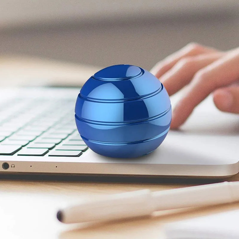 Kinetic Spinning Desk Toy Ball Optical Illusion Spinner Metal Gyro Anti Stress Fidget Toys Adults Anxiety ADHD Decompression