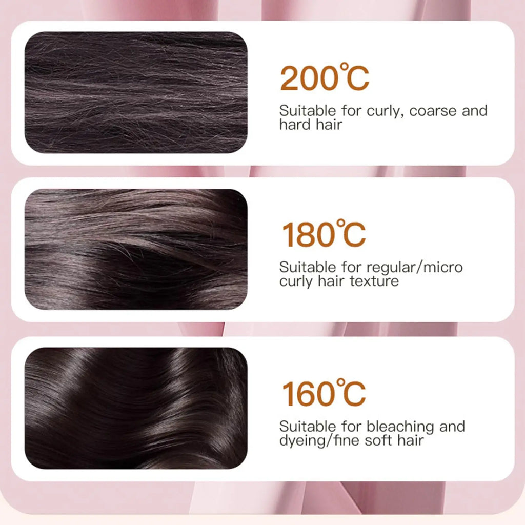 2025 New Mini Straightener Rechargeable Portable Hair Straightener Brush Anti-Scald Shell Cordless USB Charging Straighteners