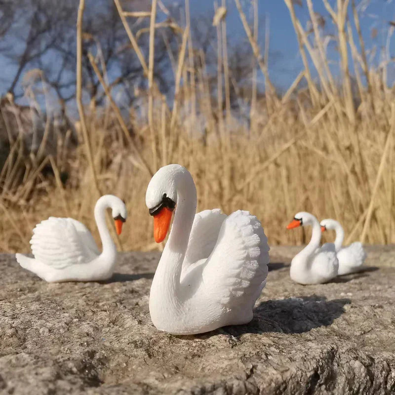 5 Pcs/goose swan/doll house/miniature/lovely/fairy garden gnome/moss terrarium decor/crafts/DIY supplies/figurine