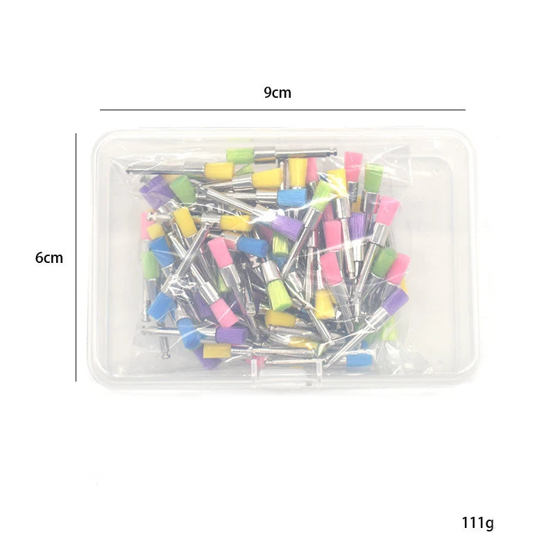 100pcs/box Disposable Dental Polisher Nylon Bristle Care Head Brush Whitening Prophy Bruses Dentist Tools