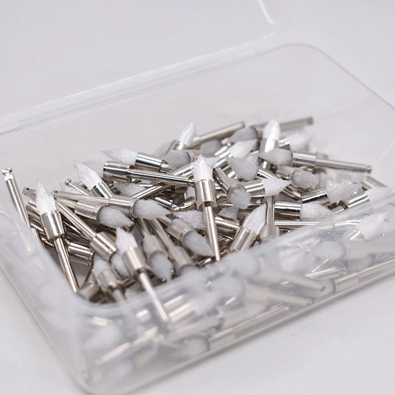 100pcs/box Disposable Dental Polisher Nylon Bristle Care Head Brush Whitening Prophy Bruses Dentist Tools