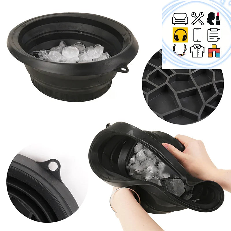 Large Foldable Silicone Bowl For Face Ice Bath And Home Skincare Routine Portable Face Dipping Bowl For Women And Girls