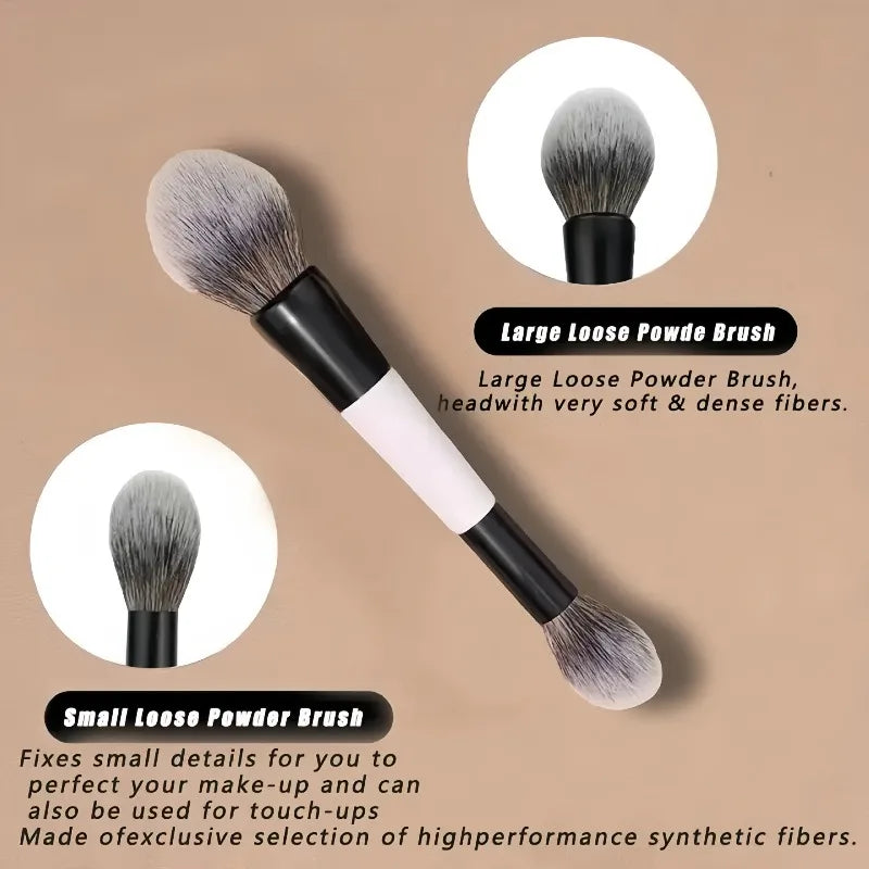 Double Head Makeup Brushes 2 In 1 Flat Angled Foundation Concealer Contour for Blending Loose Powder Liquid Cream Cosmetic Tools