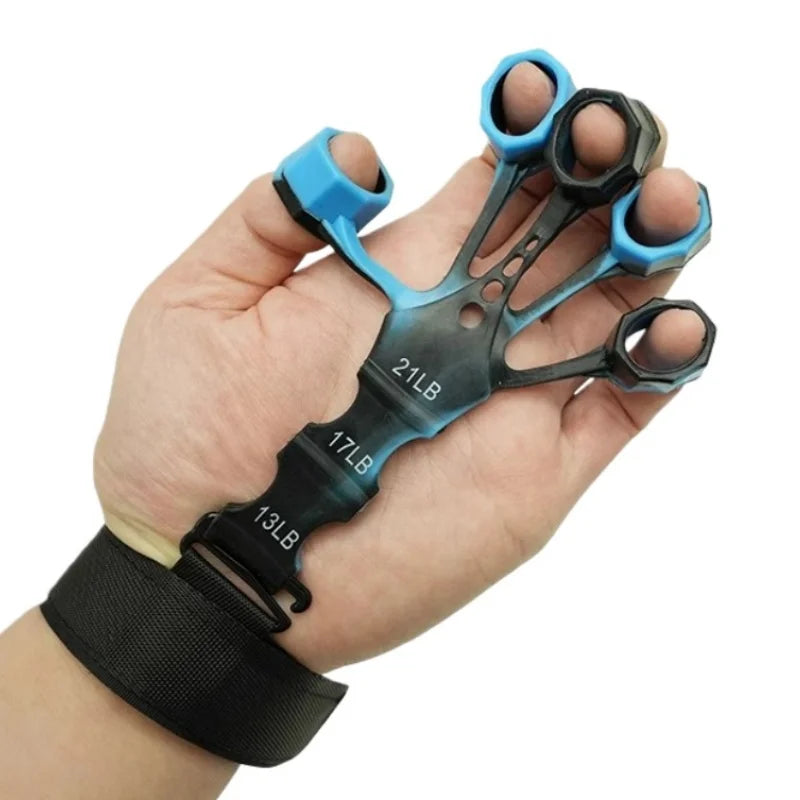 Finger exerciser, grip trainer, hand therapy, finger workout device, and hand strength trainer