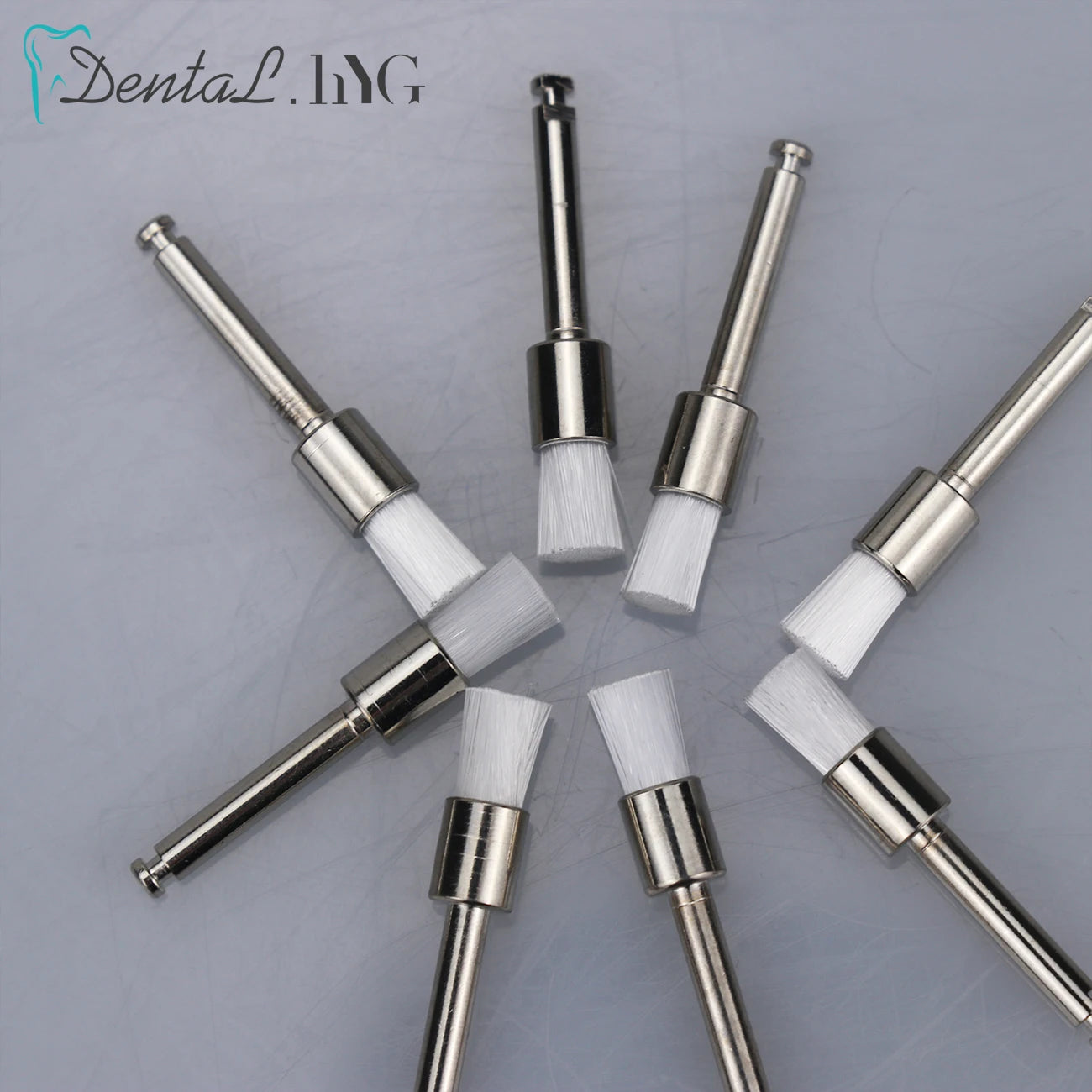 100pcs/Bag Disposable Dental Polisher Nylon Bristle Brush Polishing Brushes Teeth Whitening Prophy Brushes Dentist Materials