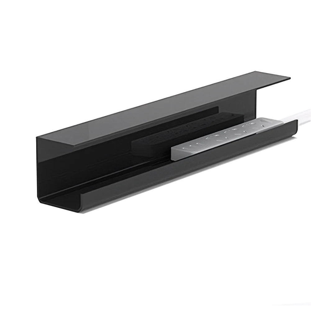 Under Desk Cable Management Tray Self Adhesive Cord Organizer Flame Retardant Under Desk Cable Shelf for Power Strip Adapter
