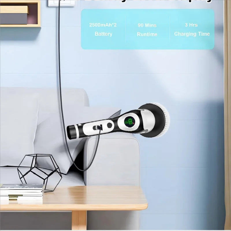 Smart Electric Rotary Cleaning Brush – Rechargeable with Voice Reminder & 2 Speed Modes