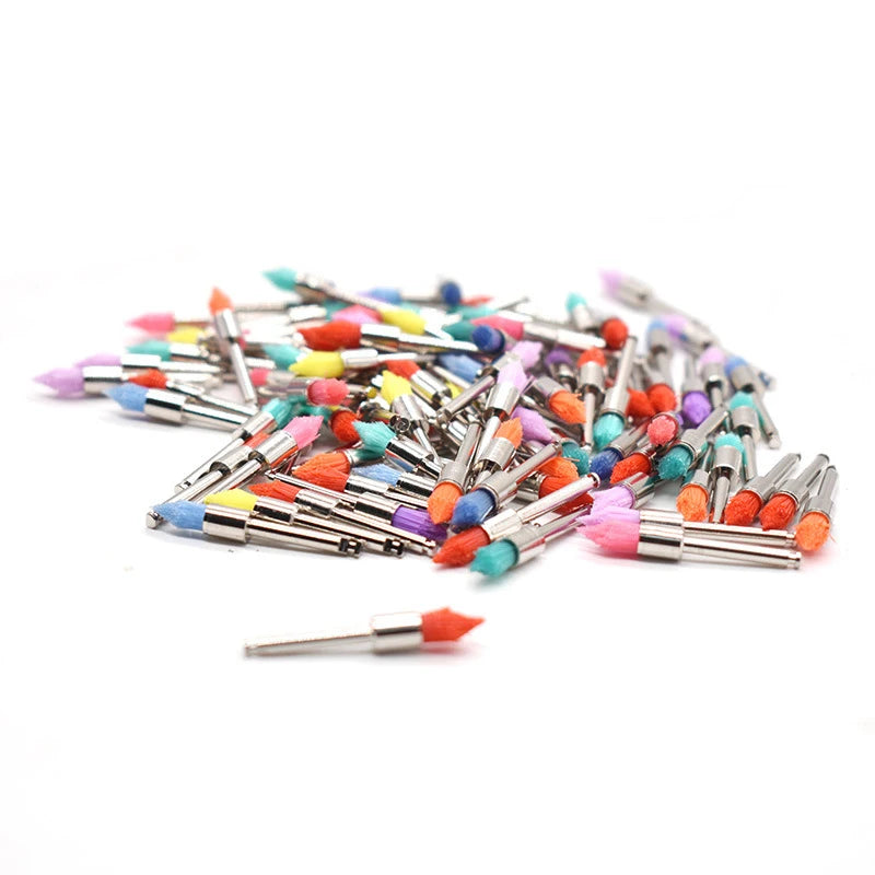 100pcs/box Disposable Dental Polisher Nylon Bristle Care Head Brush Whitening Prophy Bruses Dentist Tools