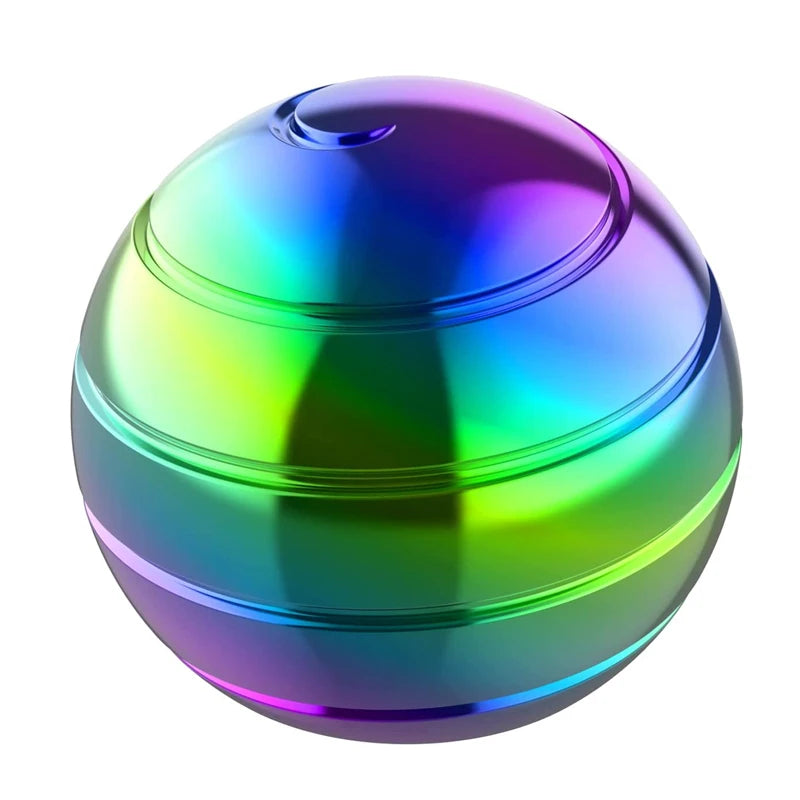 Kinetic Spinning Desk Toy Ball Optical Illusion Spinner Metal Gyro Anti Stress Fidget Toys Adults Anxiety ADHD Decompression