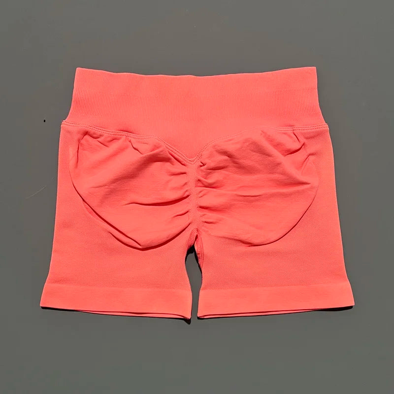 HISTELLO Impact Shorts 4.5" Women Yoga Shorts Seamless Low Waist Scrunch Bum Gym Leggings Workout Stretch Fitness Sports Shorts