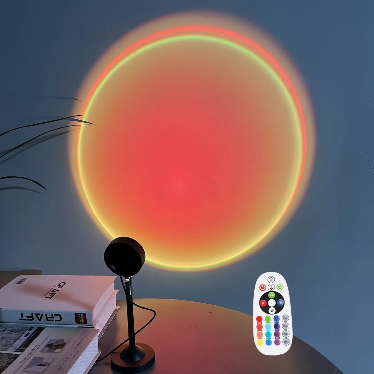 USB Sunset Projection Light, Remote Control 16 Colors, 180 ° Rotation, Suitable for Bedroom Photography Atmosphere Decoration
