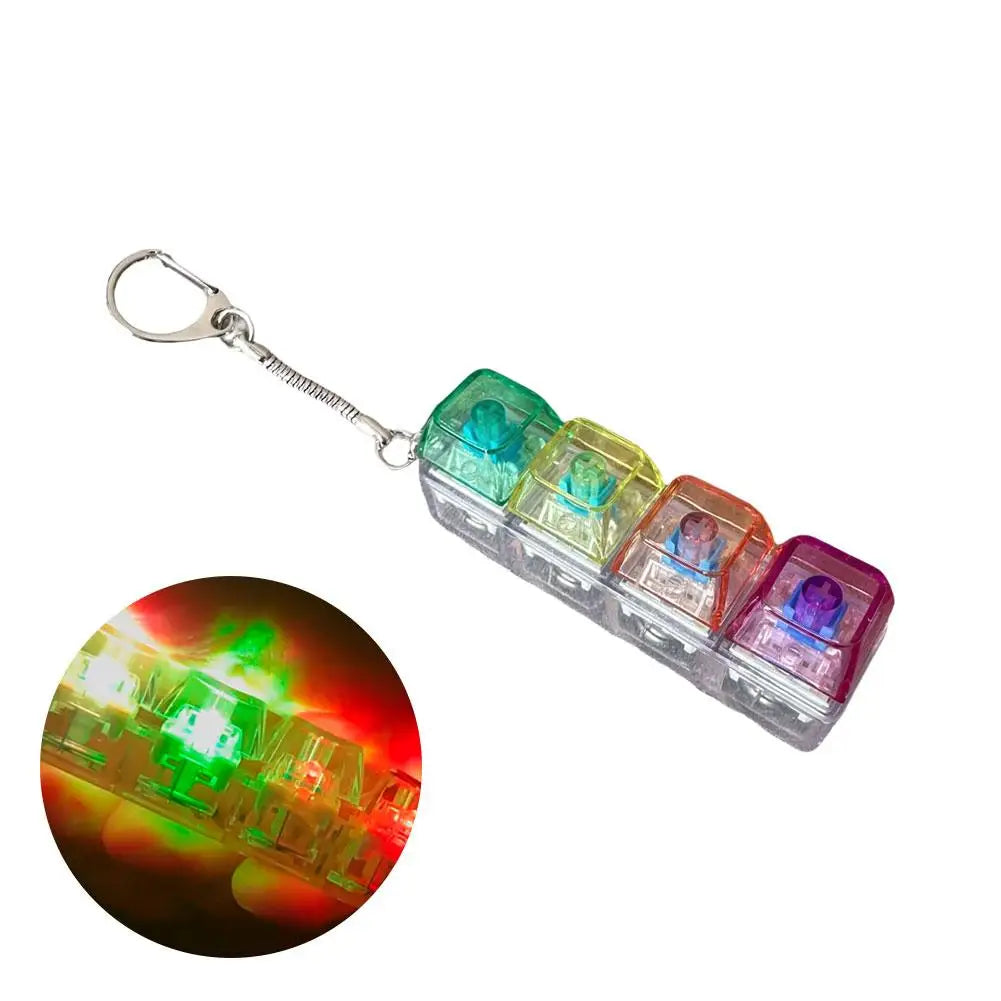 Crystal Keycap Key Bag Pendant Key Height Decompression Toy Luminous Transparent Shaft Decompression Toy Holiday Gift for Friend