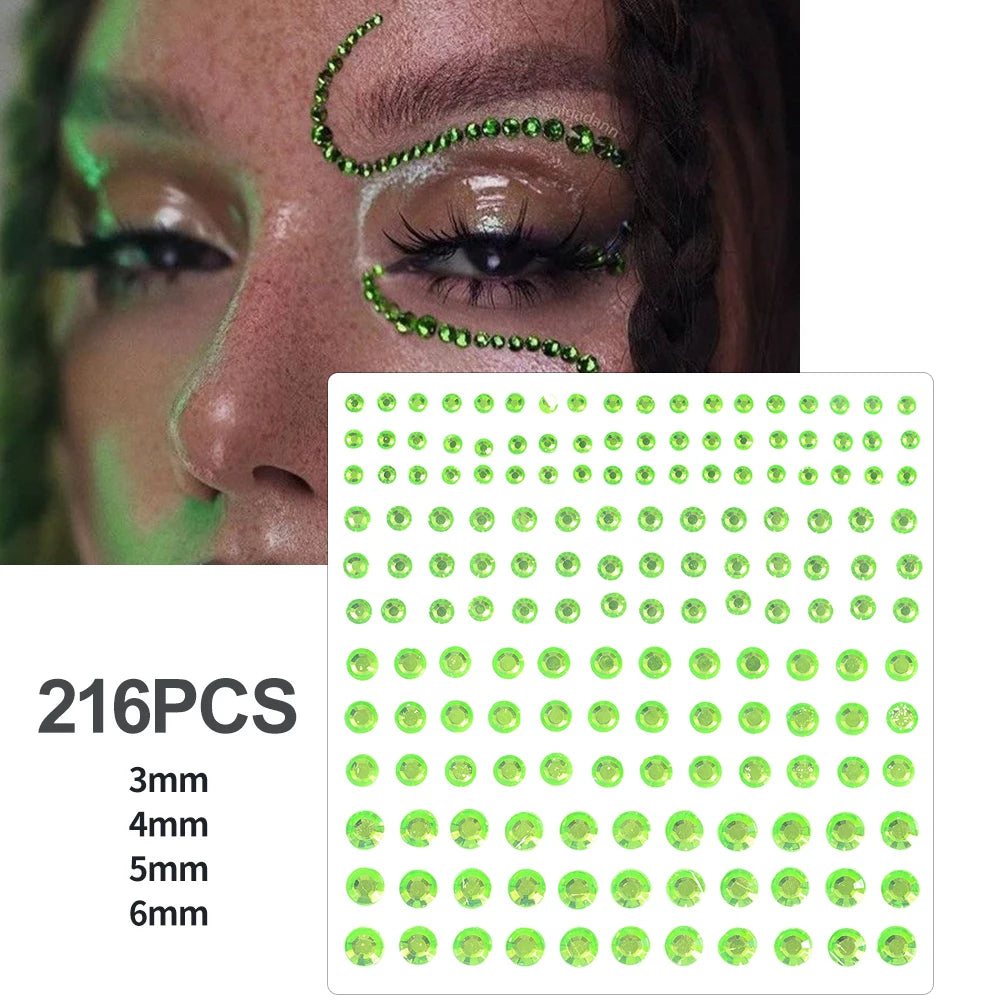 3D Rhinestone Face Tattoo Stickers For Festival Glitter Makeup Jewelry Sticker On Face Crystals Gems Jewels Diamonds Decoration