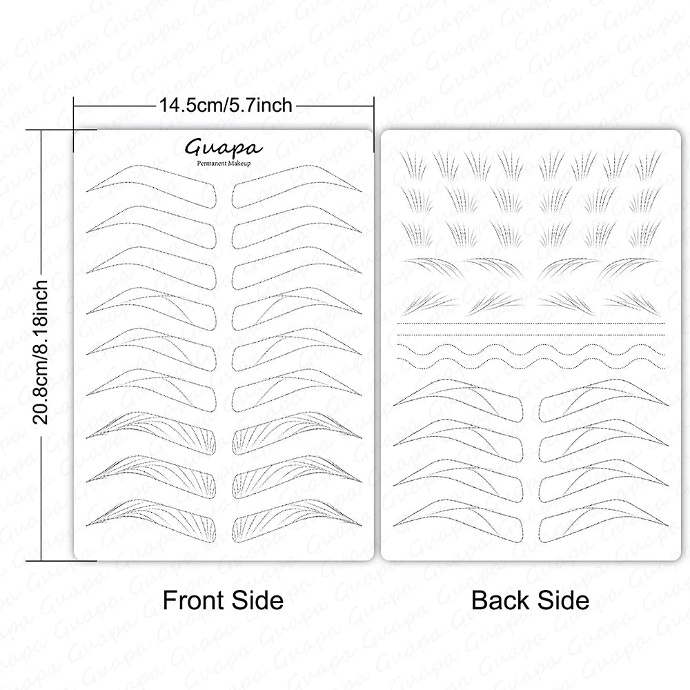 New Hair Stroke Pattern Practice Pad Double Sided Best Nano Brows Silicone Practice Skin For Permanent Makeup Basic Hair Stroke