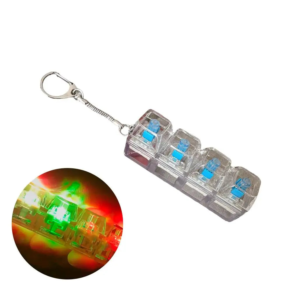 Crystal Keycap Key Bag Pendant Key Height Decompression Toy Luminous Transparent Shaft Decompression Toy Holiday Gift for Friend