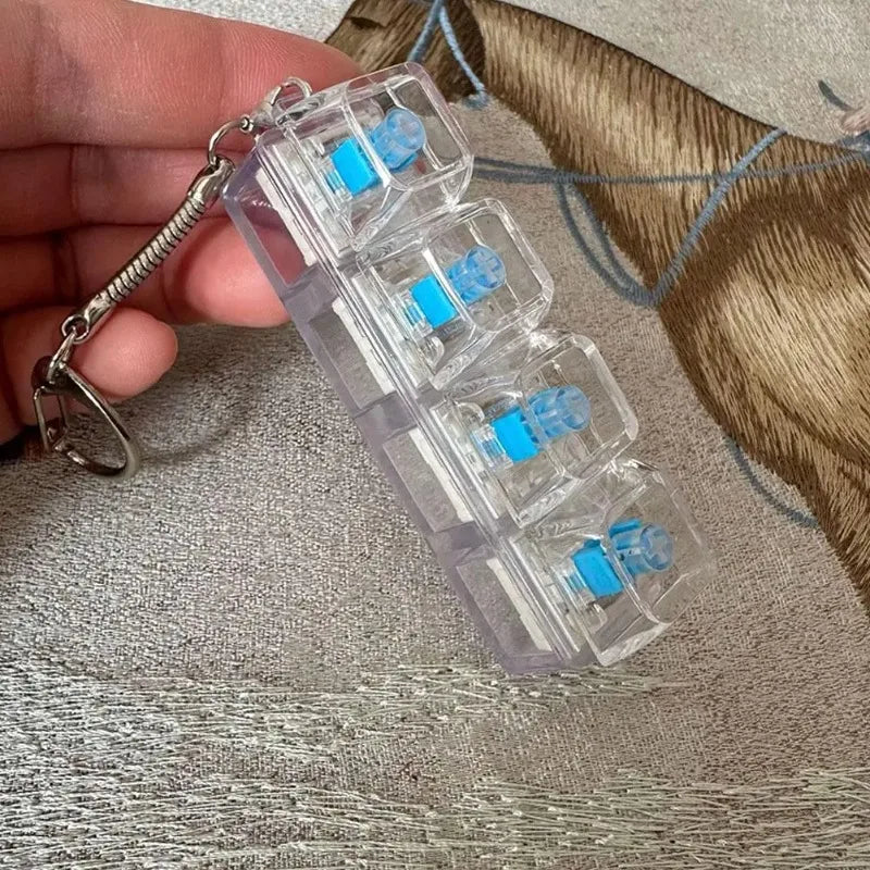 Crystal Keycap Key Bag Pendant Key Height Decompression Toy Luminous Transparent Shaft Decompression Toy Holiday Gift for Friend