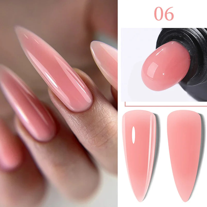 LILYCUTE 15ML Quick Extension Gel Nail Polish Milky White Clear Pink Color French Manicure Finger Prolong Nail Hard Gel Varnish