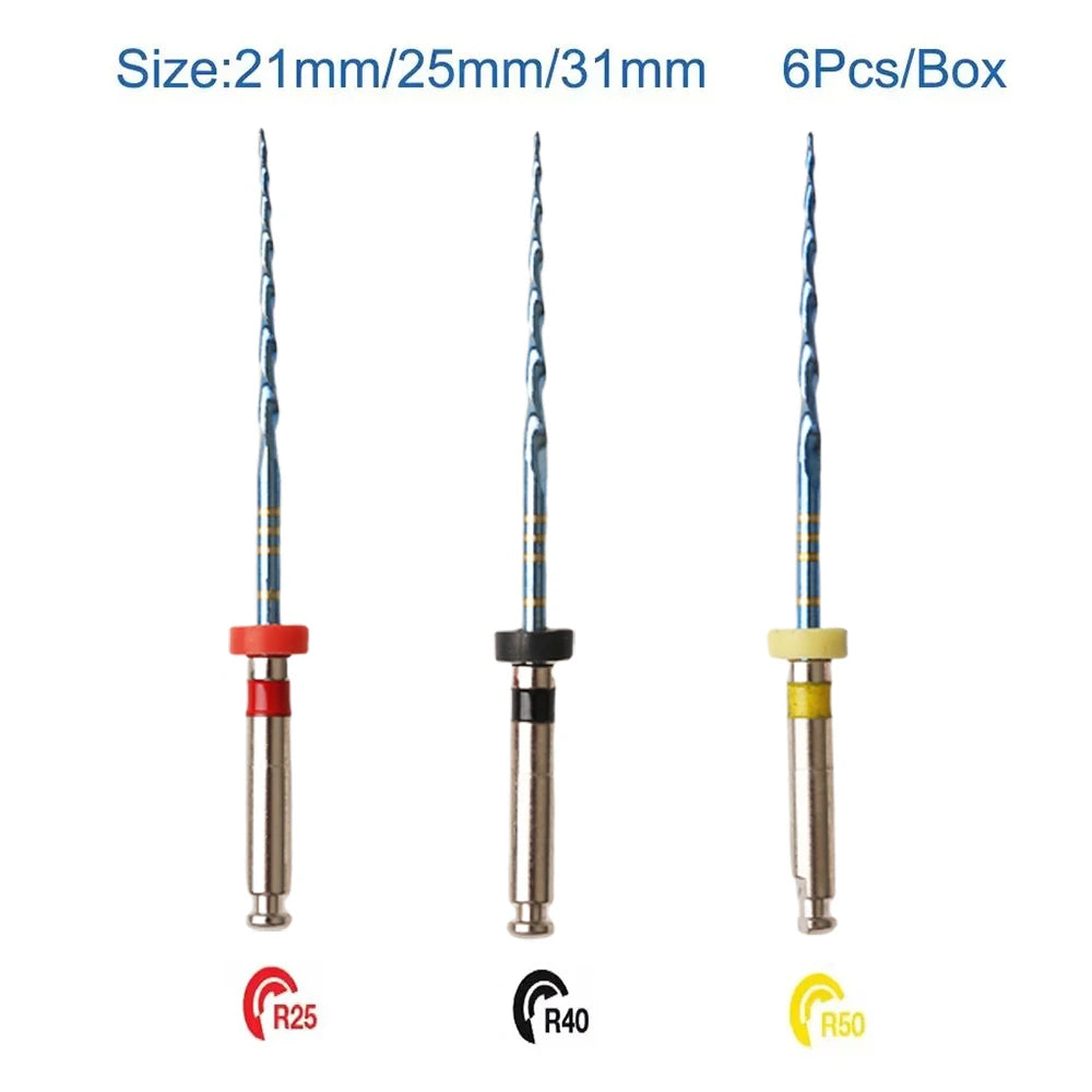 6Pcs/Box Orthdent Dental Reciprocating Blue Endodontic Files Only One Engine Use Heat Activated 21/25/31mm Dentistry Instrument