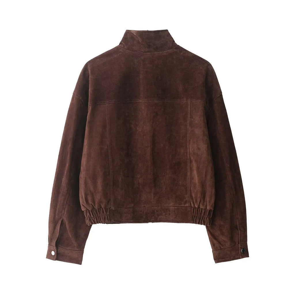 Women's Turtleneck Jacket with Big Pockets – Loose Warm Coat