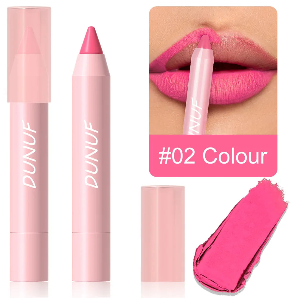 Waterproof Lip Liner & Lipstick Pencil – 18 Shades, Matte Long-Lasting