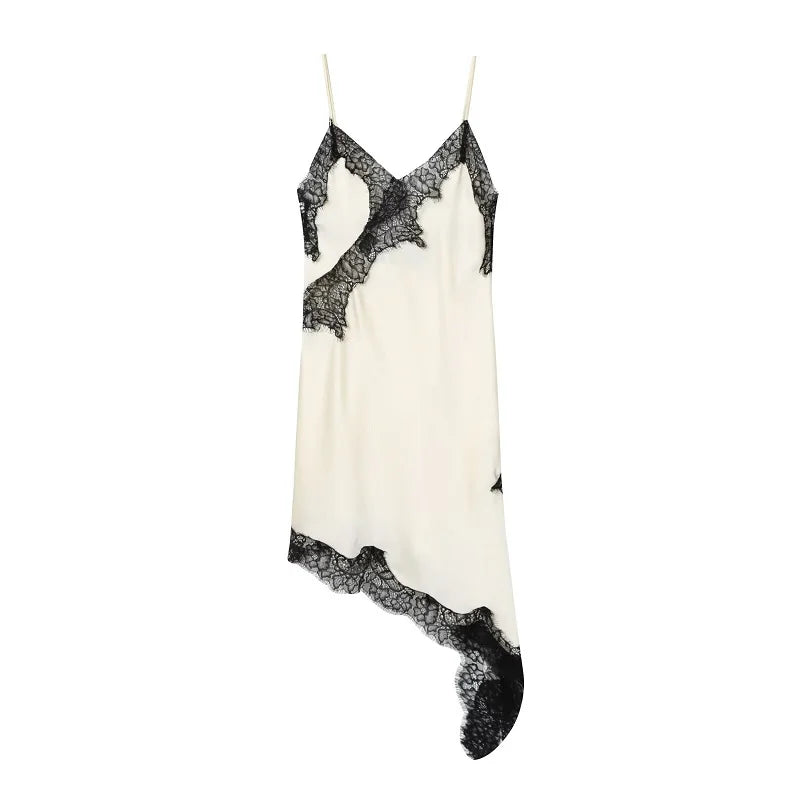 Luxe V-Neck Satin Slip Mini Dress – Draped Asymmetric Party Dress