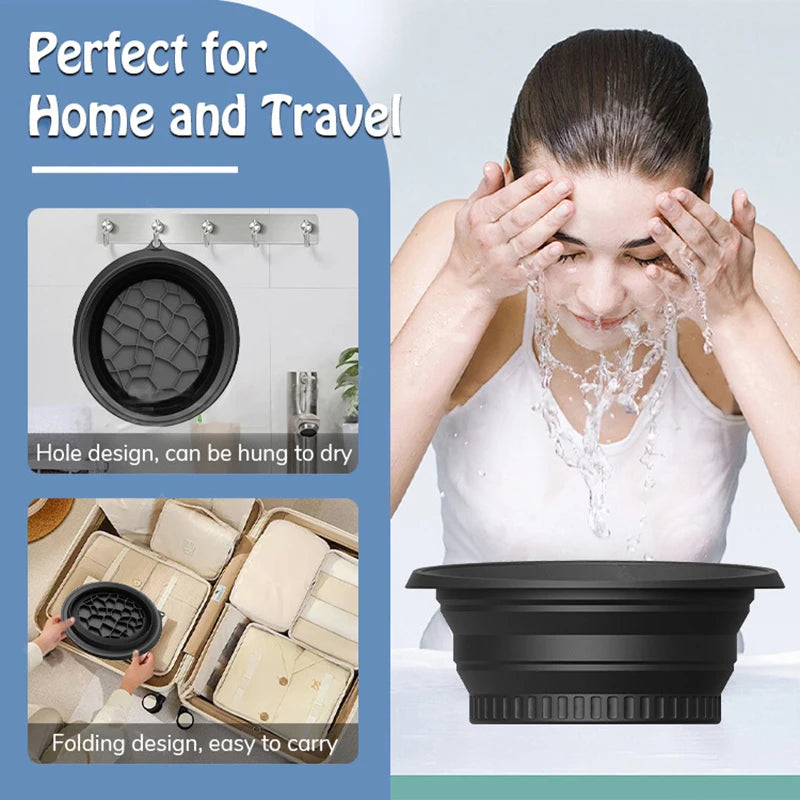 Large Foldable Silicone Bowl For Face Ice Bath And Home Skincare Routine Portable Face Dipping Bowl For Women And Girls