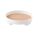 Jewelry Organizer Nordic Style Wooden Storage Tray Round Minimalist Sundries Organizer Simple Plastic Snacks Container Office