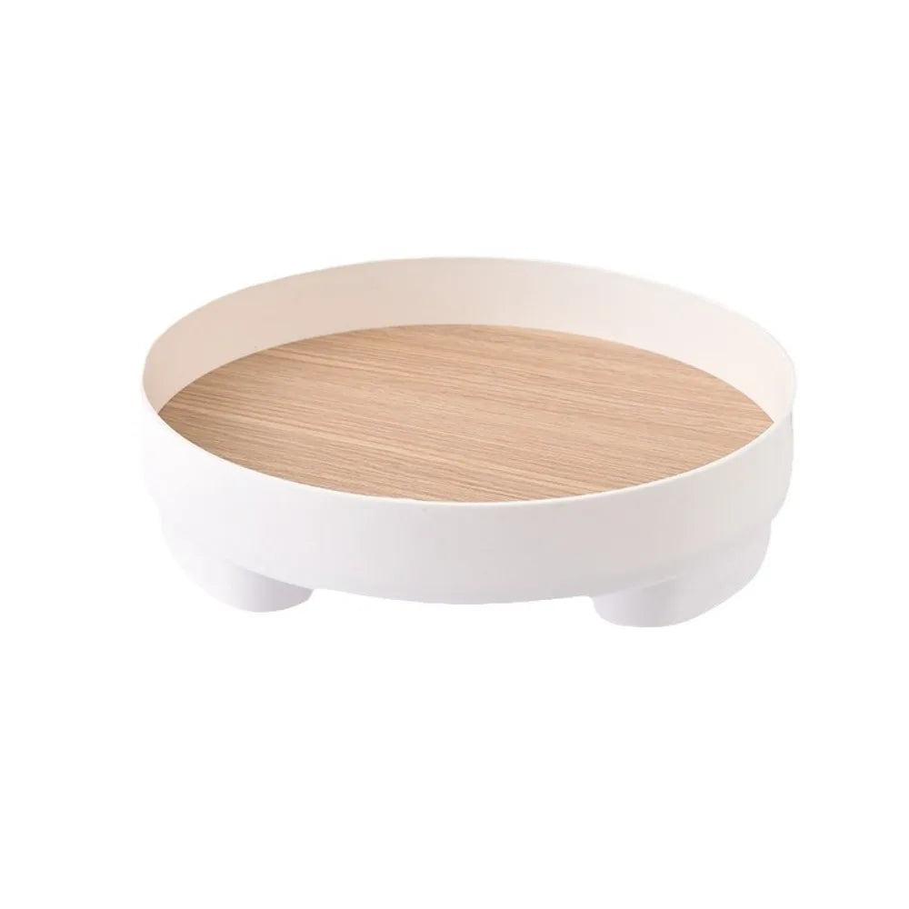 Jewelry Organizer Nordic Style Wooden Storage Tray Round Minimalist Sundries Organizer Simple Plastic Snacks Container Office