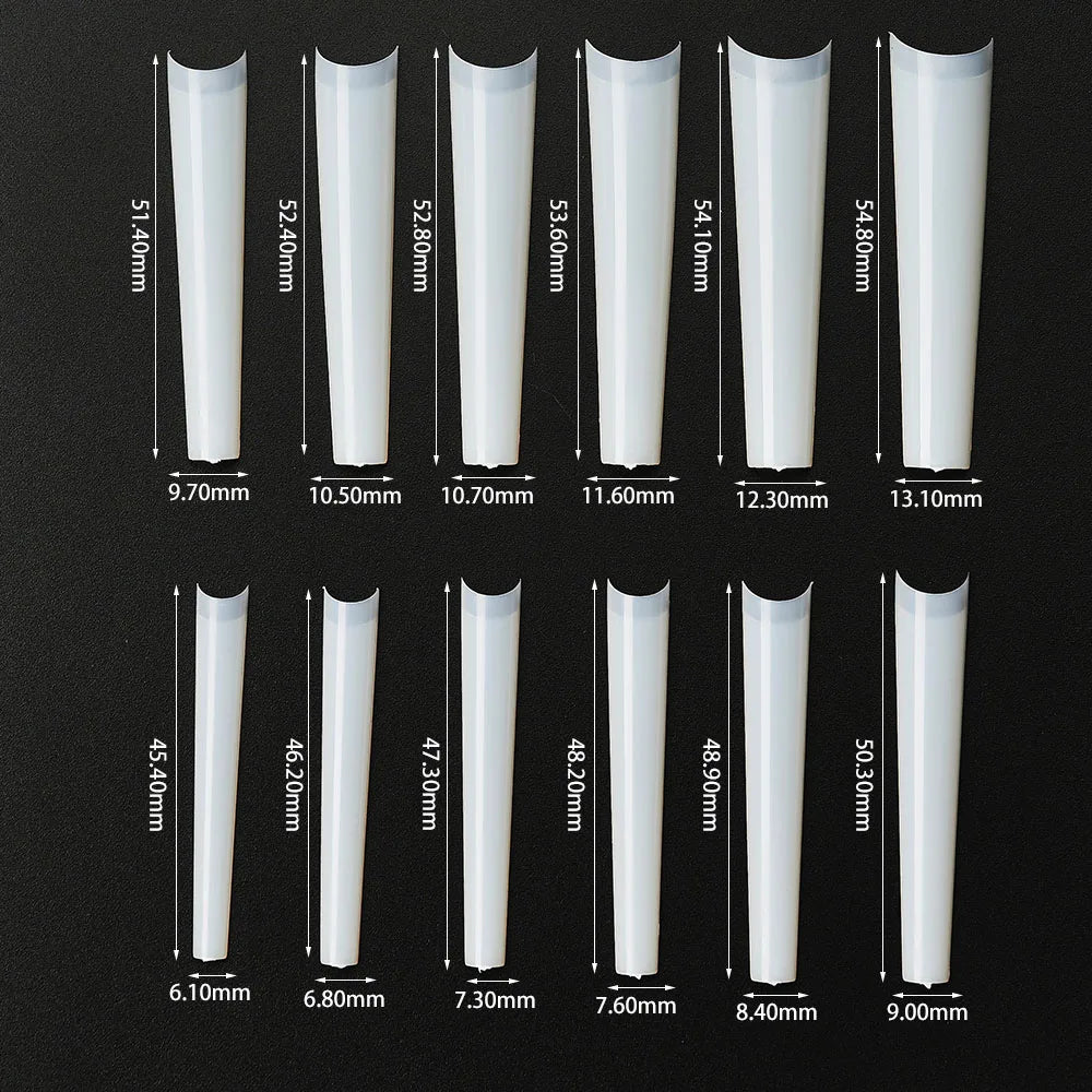 3XL Long Coffin/Square Acrylic False Nail Tip Half Cover C Curved Straight Nail Tips Manicure Nail Art Decoration ToolFake Nails
