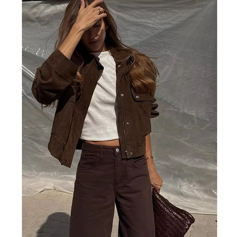 Women's Turtleneck Jacket with Big Pockets – Loose Warm Coat