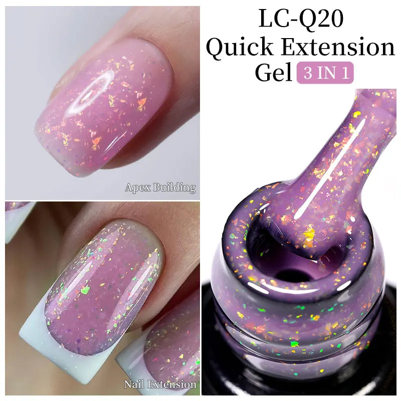 LILYCUTE 15ML Quick Extension Gel Nail Polish Milky White Clear Pink Color French Manicure Finger Prolong Nail Hard Gel Varnish