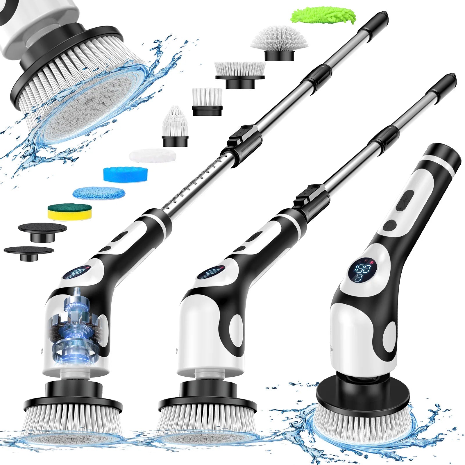 Smart Electric Rotary Cleaning Brush – Rechargeable with Voice Reminder & 2 Speed Modes