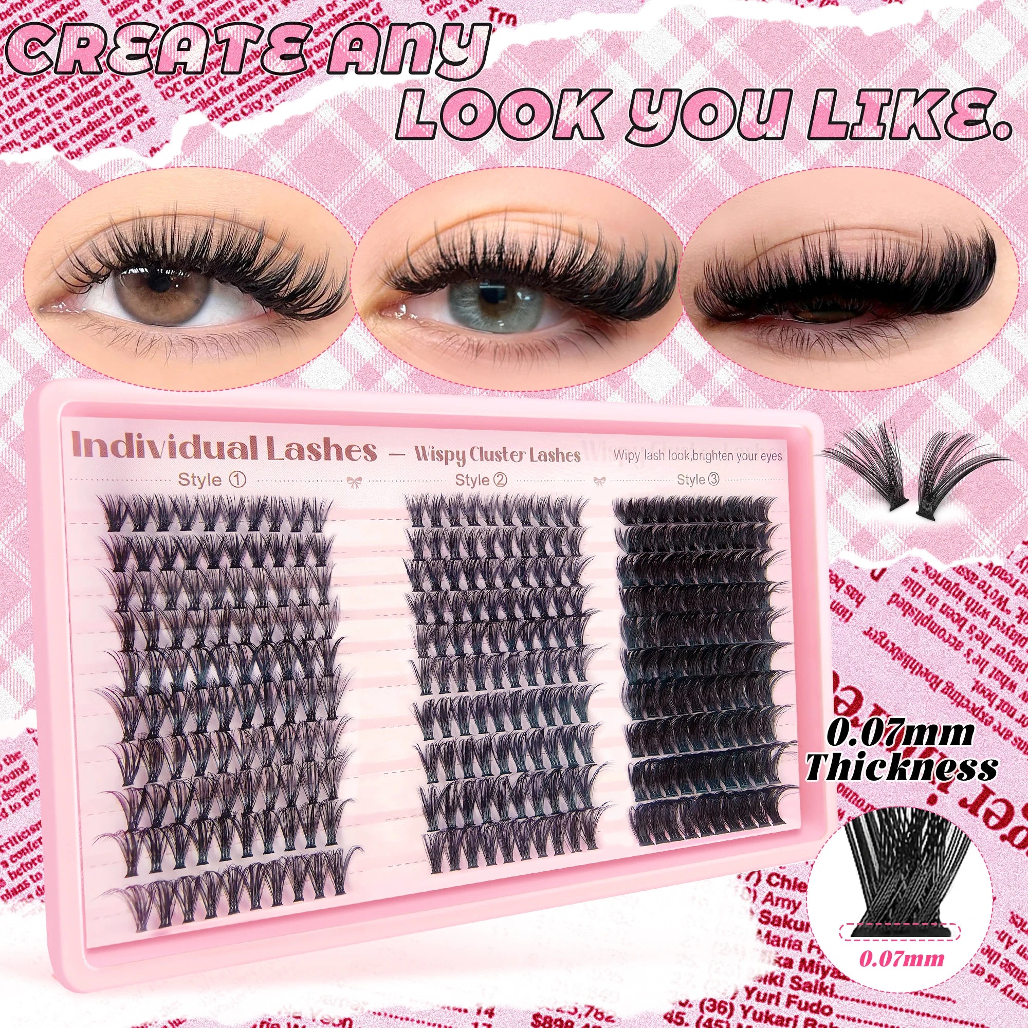 300/120PCS 5D Fluffy Cluster Lashes 30D-100D Natural Thick Eyelash Clusters Individual Lashes DIY Eyelashes Extension Makeup