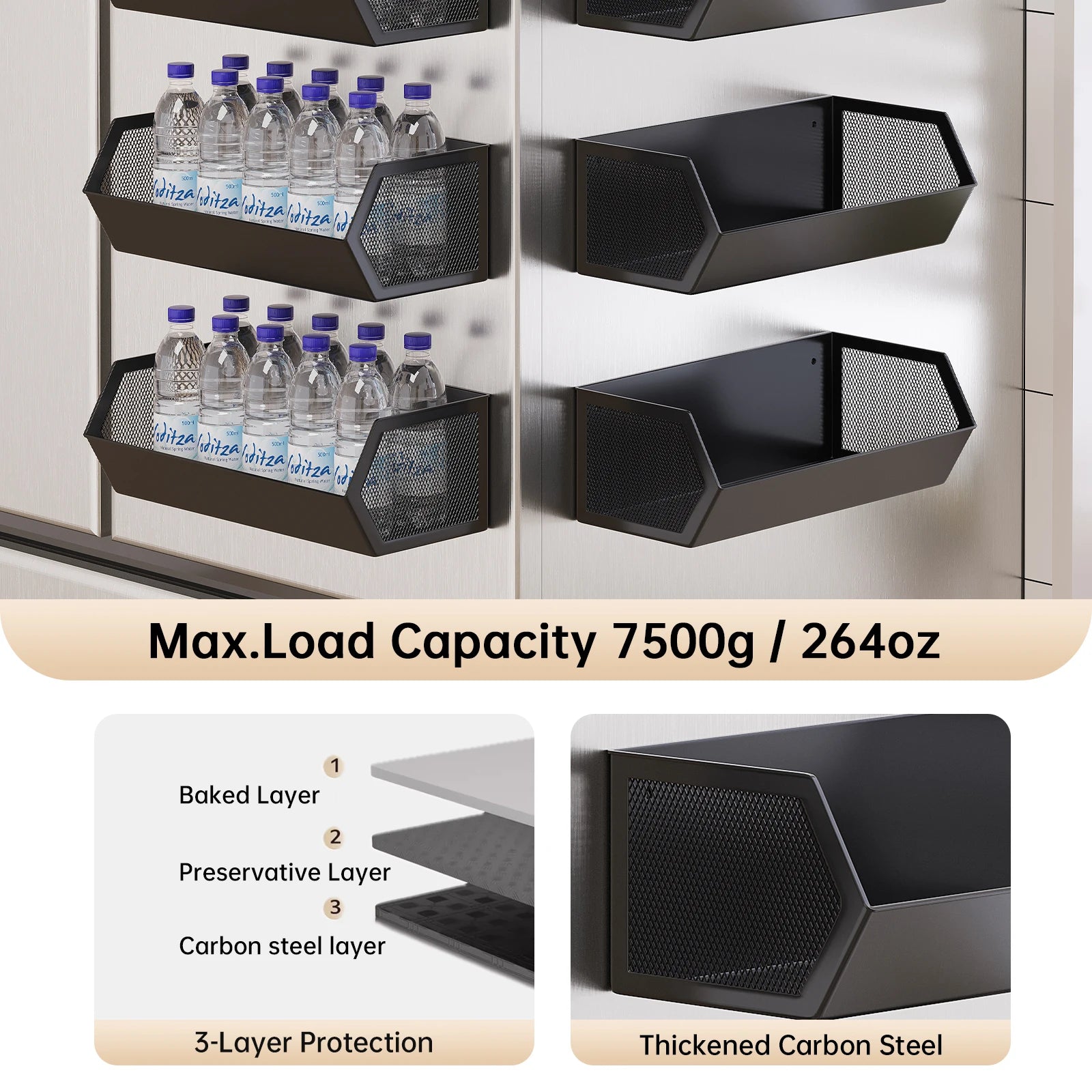 Magnetic Storage Rack for Balcony, Side of Washing Machine, Laundry Detergent Drying Ball, Bathroom Roller Side Magnetic Storage Shelf, No Drilling Required