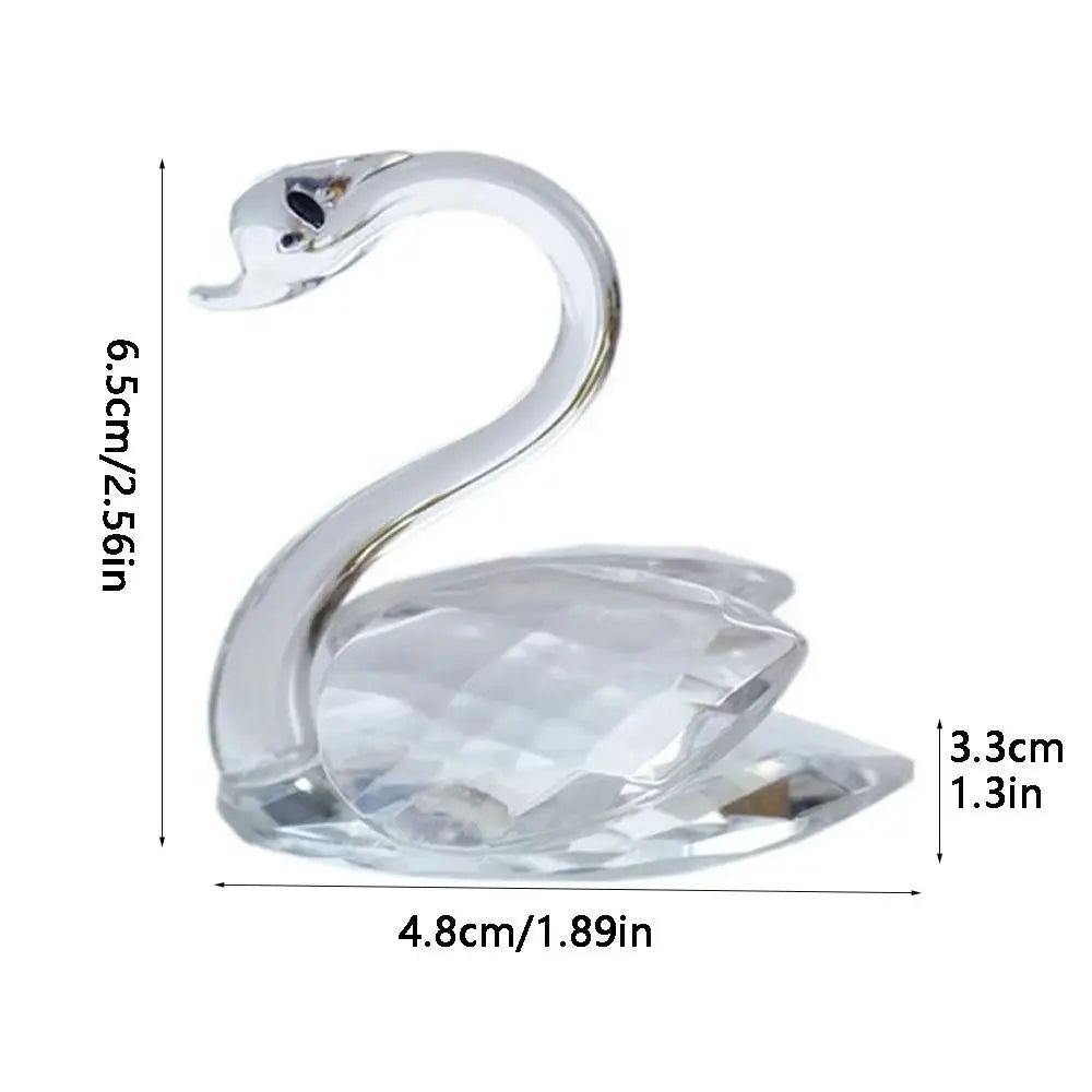 Creative Crystal Swans Ornaments Desktop Decoration Miniature Gift Diamond Swans Crafts Small Statue Elegant
