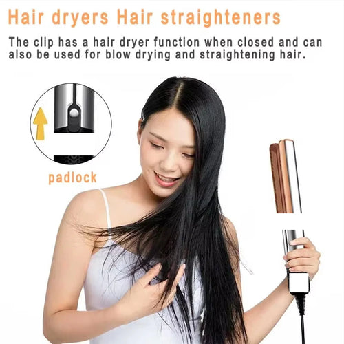 2-in-1 Hair Dryer & Straightener – Negative Ion Styling Tool
