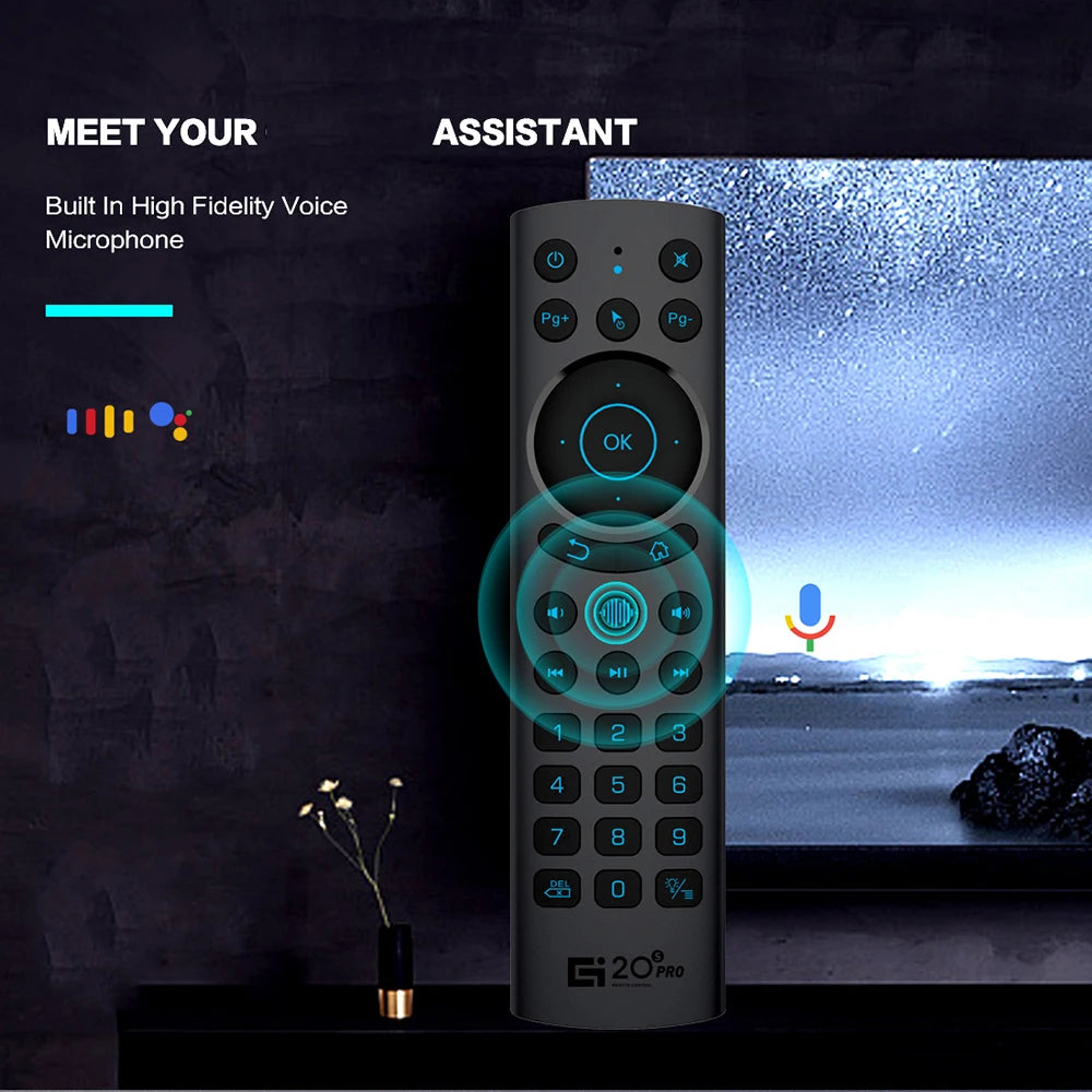 G20S PRO BT Air Mouse Backlit Light 2.4G Wireless Gyroscope Smart Remote Control With Voice IR Learning for Android TV Box