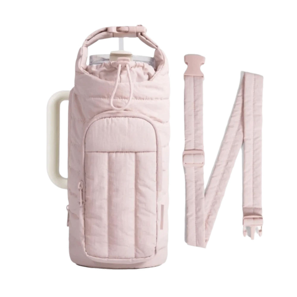 Stylish Water-resistant Water Bottle Holder Bag Large Capacity with Strap Insulating Cup Sleeve Portable Carrier Bag for Women