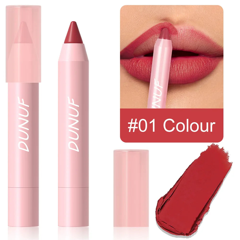 Waterproof Lip Liner & Lipstick Pencil – 18 Shades, Matte Long-Lasting