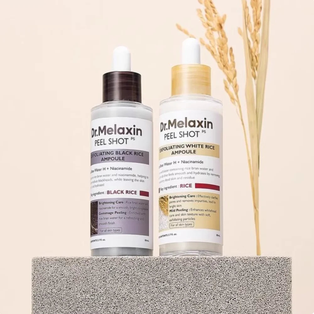 White And Black Rice Soften Serum Peel Shot Deep Moisturizing Exfoliating Essence Improve Dryness Oil-Control Gentle Skin Care