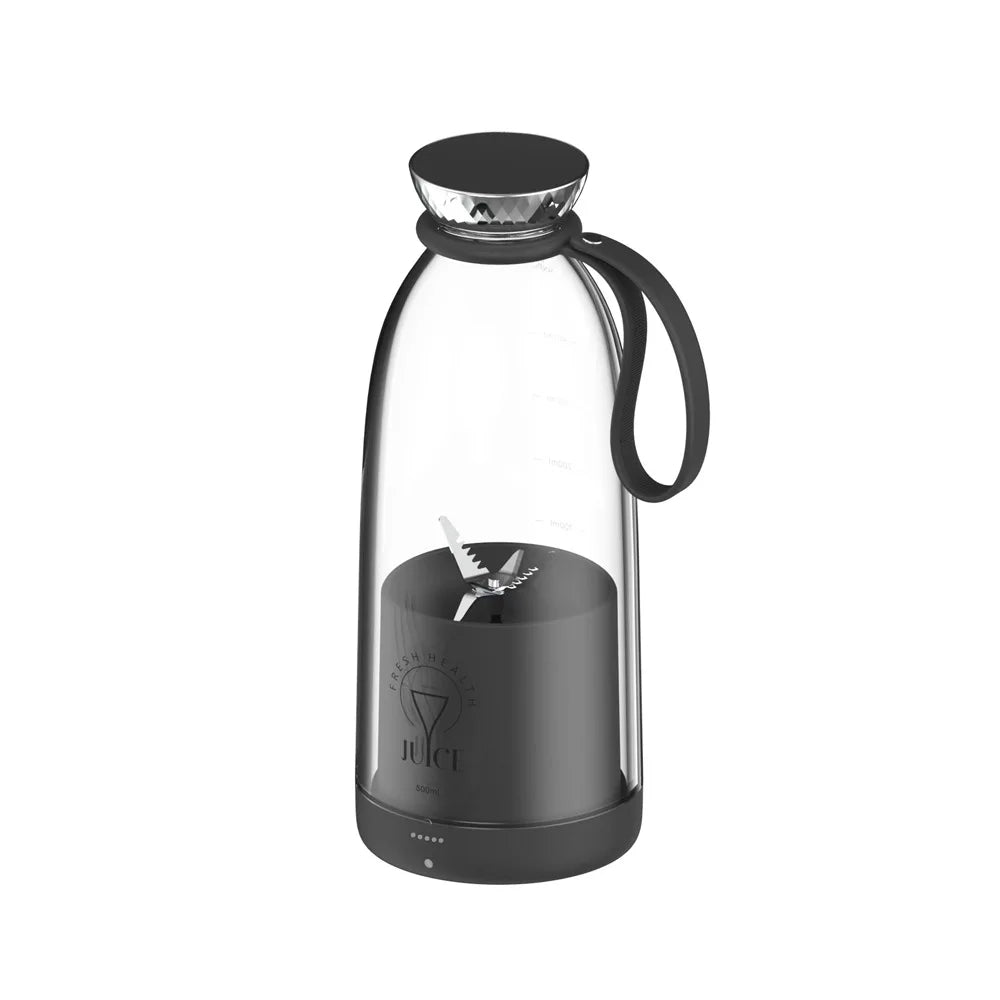 500ml Portable juicer Rechargeable Wireless Fruit Mixer Fresh Juice Bottle Blender 6 Blades Food Milkshake Ice Crush Cup 2400mAh