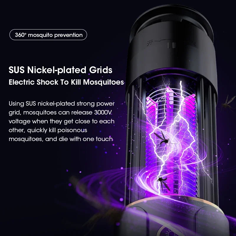 HOMEFISH USB Charging Mosquito Killer Lamp Electric Insect Fly Trap Camping Lantern, Outdoor Mosquito Swatter And Repe