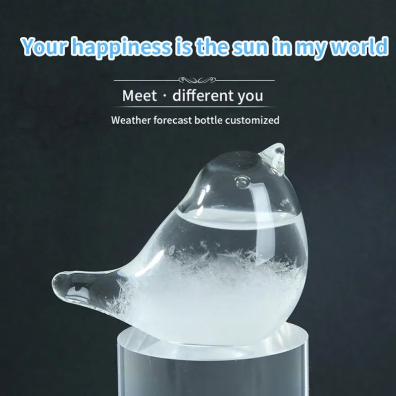 Desktop Stylish Apple Bird Swan Shaped Crystal Weather Forecast Bottle Glass Storms Weather Predictor Monitor Barometer For Home