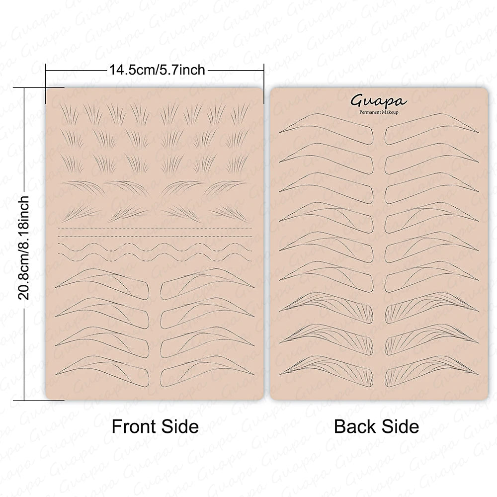 New Hair Stroke Pattern Practice Pad Double Sided Best Nano Brows Silicone Practice Skin For Permanent Makeup Basic Hair Stroke