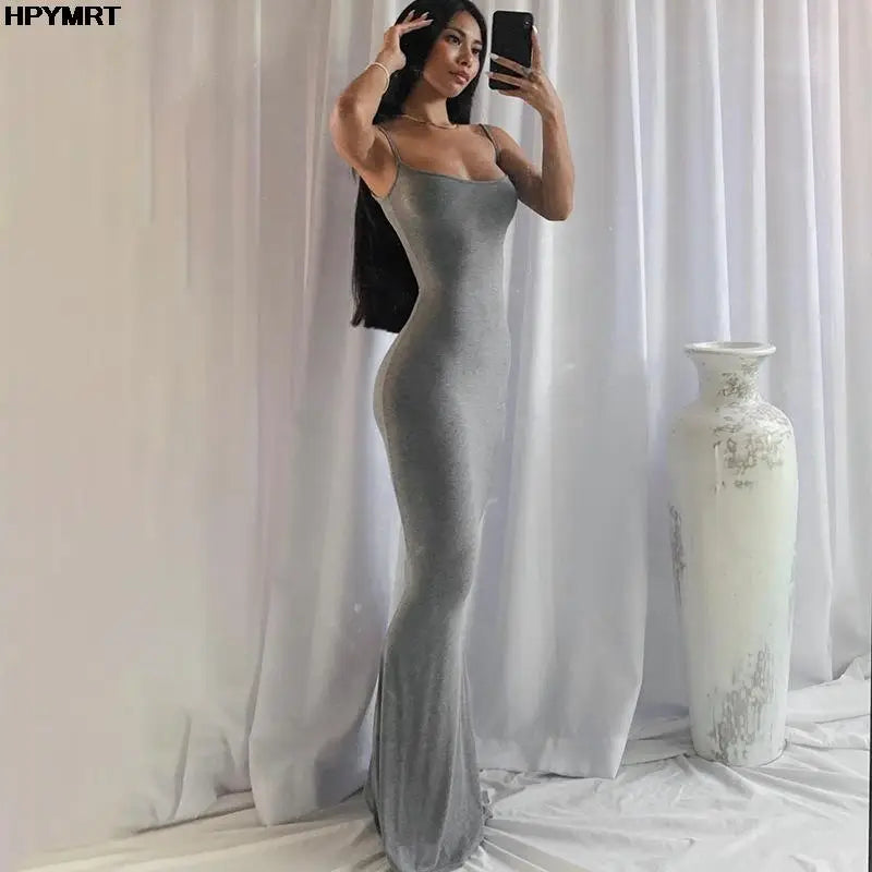 Luxe Strapless Bodycon Maxi Dress – Sleeveless Slim Fit Floor-Length Dress