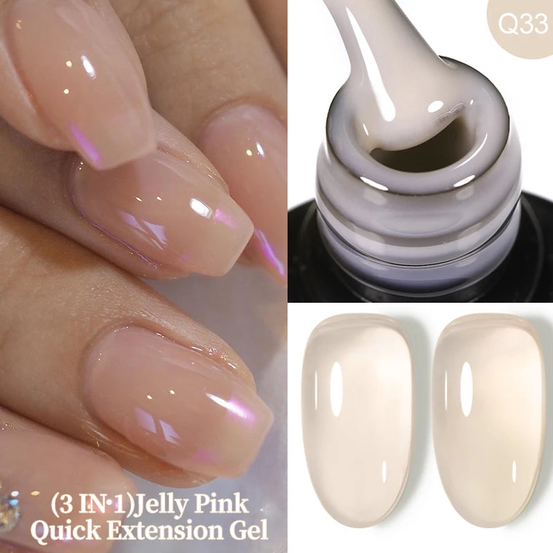 LILYCUTE 15ML Quick Extension Gel Nail Polish Milky White Clear Pink Color French Manicure Finger Prolong Nail Hard Gel Varnish